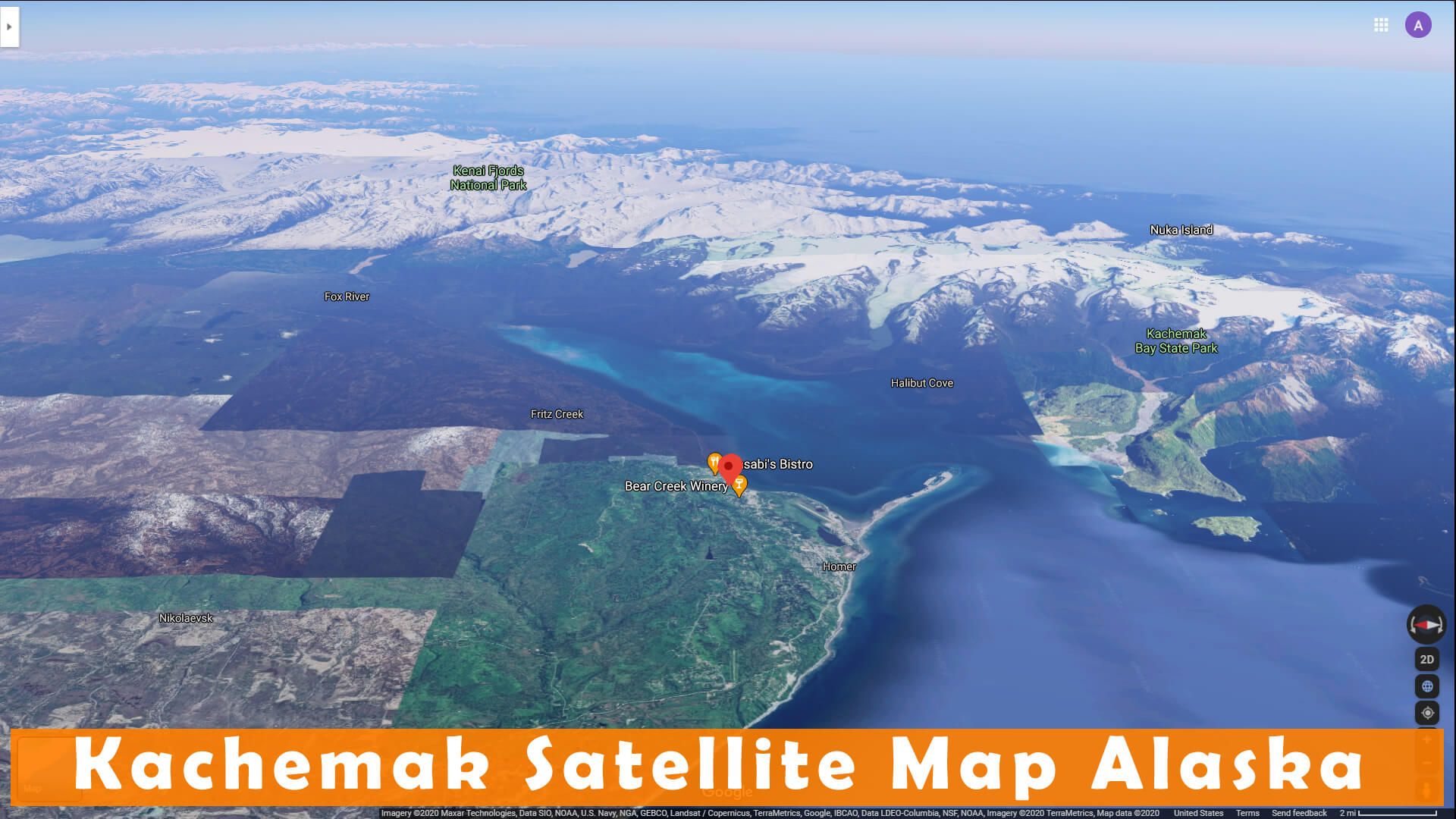Kachemak Satellite Map Alaska